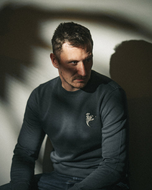 Ghoulish Ghost Embroidered Blended Organic Sweatshirt