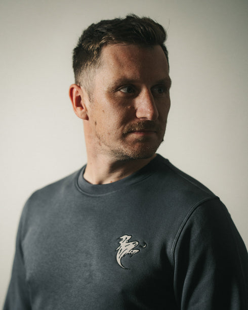 Ghoulish Ghost Embroidered Blended Organic Sweatshirt