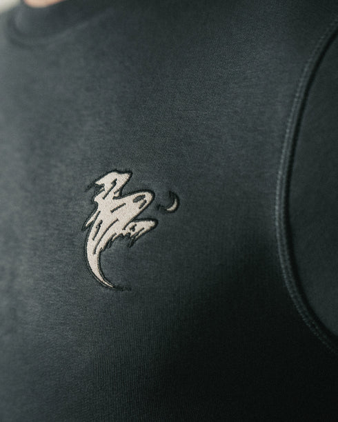 Ghoulish Ghost Embroidered Blended Organic Sweatshirt