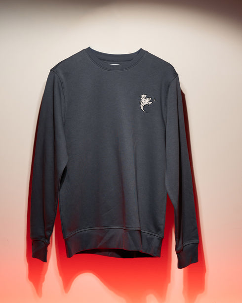 Ghoulish Ghost Embroidered Blended Organic Sweatshirt