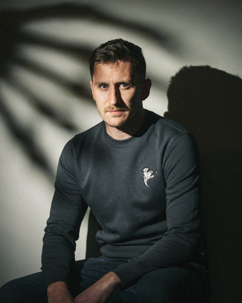 Ghoulish Ghost Embroidered Blended Organic Sweatshirt