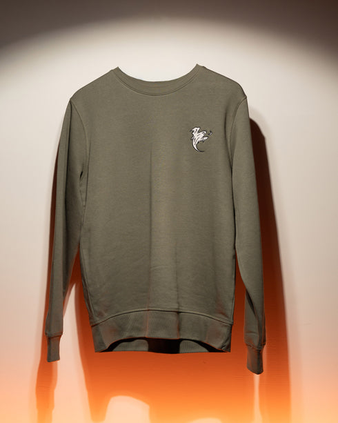 Ghoulish Ghost Embroidered Blended Organic Sweatshirt