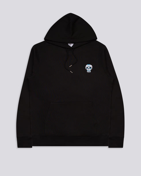 Blue Skull Embroidered Relaxed Organic Hoodie