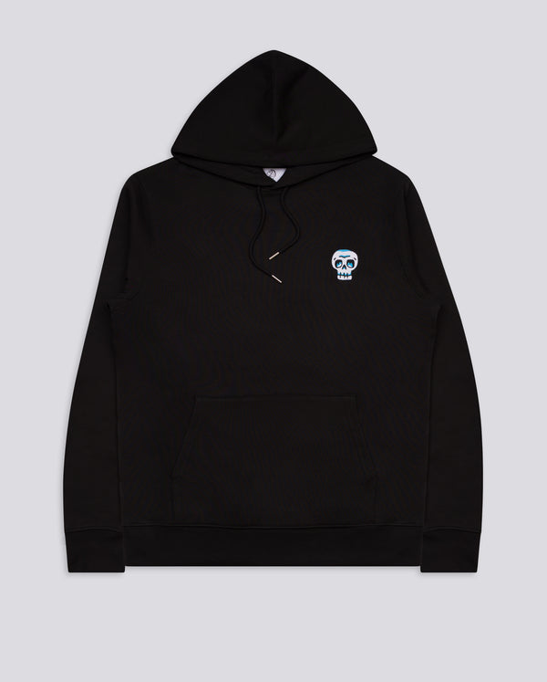 Blue Skull Embroidered Relaxed Organic Hoodie
