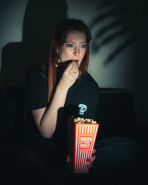 Blue Skull Embroidered Classic Organic T-Shirt