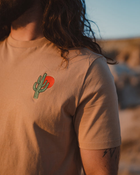 Cactus / Sun Embroidered Classic Organic T-Shirt