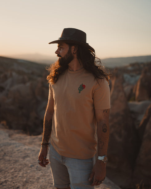 Cactus / Sun Embroidered Classic Organic T-Shirt