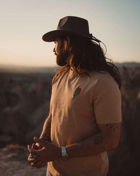 Cactus / Sun Embroidered Classic Organic T-Shirt