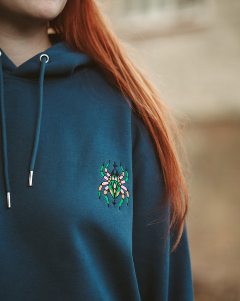 Candy Spider Embroidered Relaxed Organic Hoodie