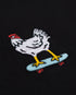 Chicken on a Skateboard Embroidered Classic Organic T-Shirt