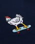Chicken on a Skateboard Embroidered Classic Organic T-Shirt