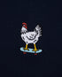 Chicken on a Skateboard Embroidered Classic Organic T-Shirt