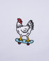 Chicken on a Skateboard Embroidered Classic Organic T-Shirt