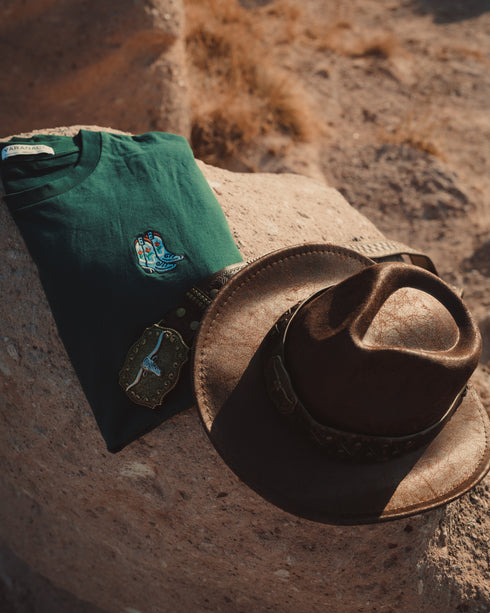 Cowboy Boots Embroidered Classic Organic T-Shirt