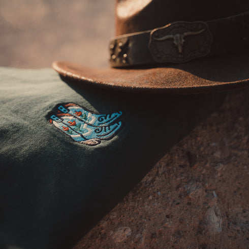 Cowboy Boots Embroidered Classic Organic T-Shirt