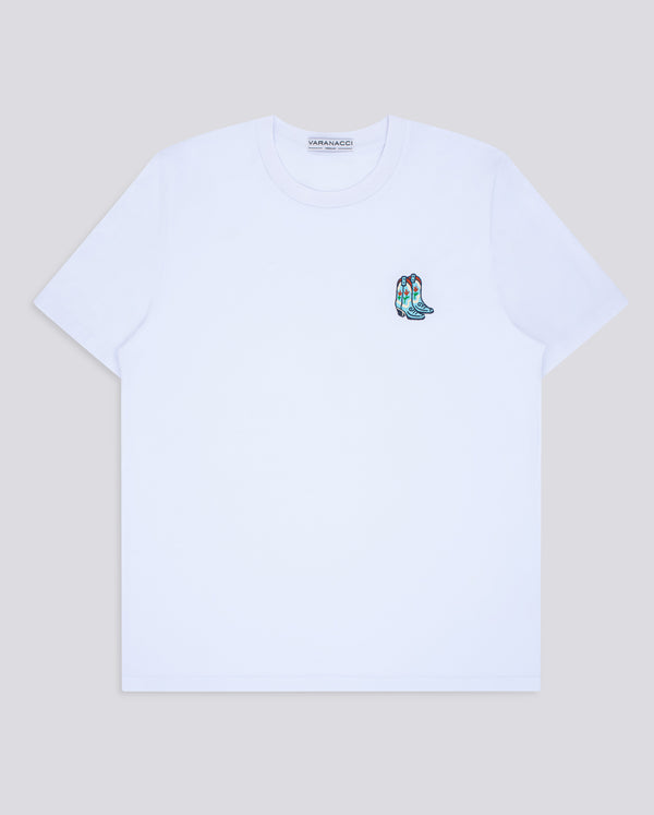 Cowboy Boots Embroidered Classic Organic T-Shirt
