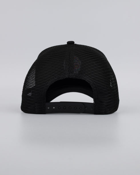 Day of the Dead Skull Embroidered Trucker Cap - Black