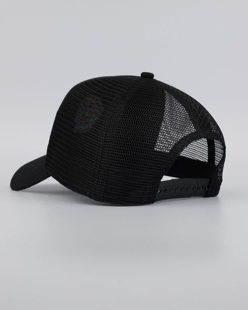 Day of the Dead Skull Embroidered Trucker Cap - Black