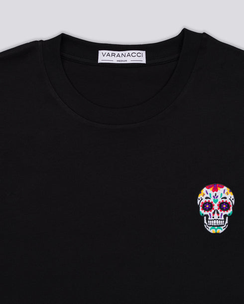 Day of the Dead Skull Embroidered Classic Organic T-Shirt
