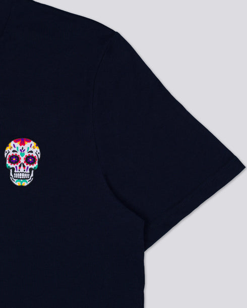 Day of the Dead Skull Embroidered Classic Organic T-Shirt