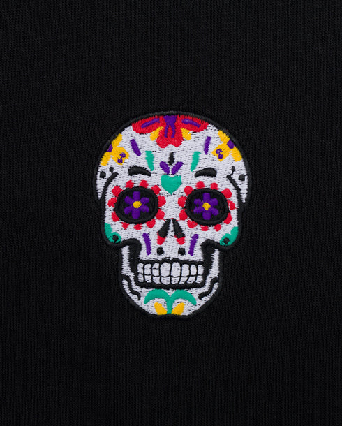 Day of the Dead Skull Embroidered Blended Organic Sweatshirt