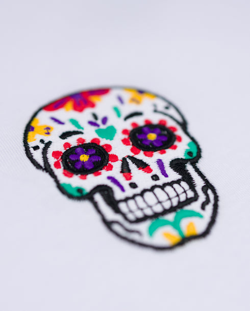 Day of the Dead Skull Embroidered Classic Organic T-Shirt