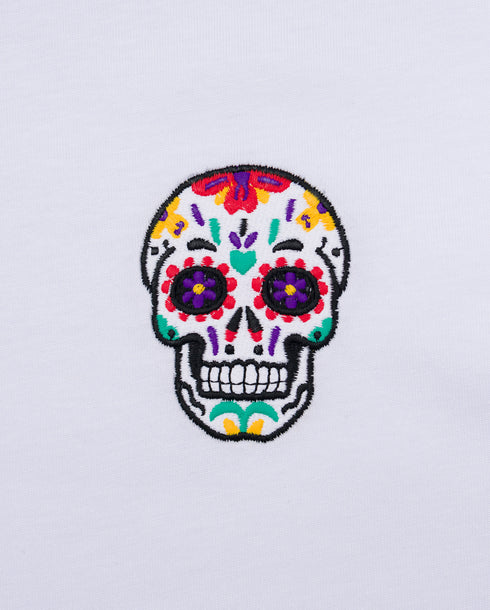Day of the Dead Skull Embroidered Classic Organic T-Shirt