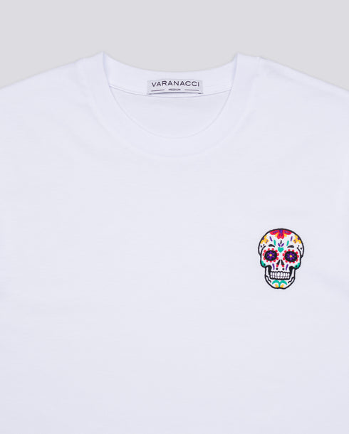 Day of the Dead Skull Embroidered Classic Organic T-Shirt