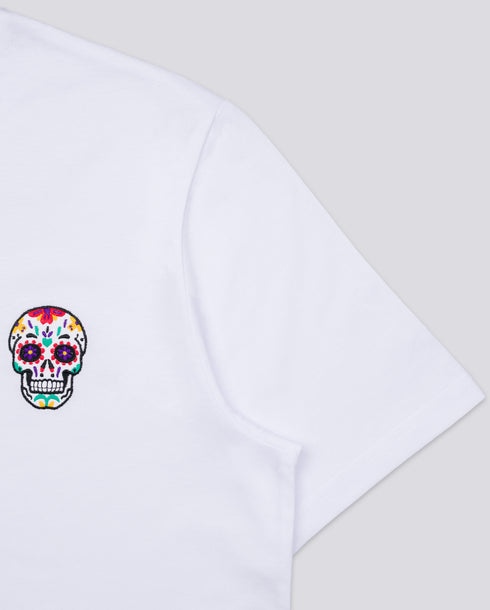 Day of the Dead Skull Embroidered Classic Organic T-Shirt