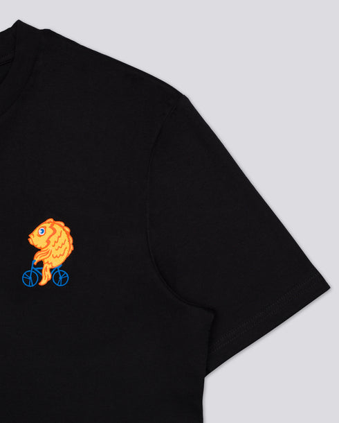 Fish on a Bike Embroidered Classic Organic T-Shirt