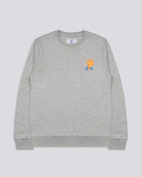 Fish on a Bike Embroidered Blended Organic Sweatshirt