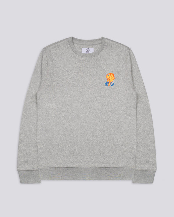 Fish on a Bike Embroidered Blended Organic Sweatshirt