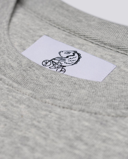 Fish on a Bike Embroidered Blended Organic Sweatshirt