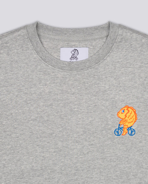 Fish on a Bike Embroidered Blended Organic Sweatshirt