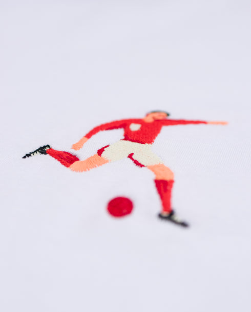 Footballer Embroidered Classic Organic T-Shirt