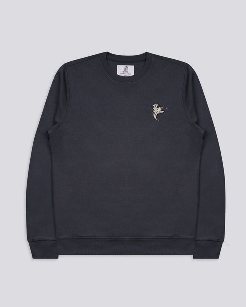 Ghoulish Ghost Embroidered Blended Organic Sweatshirt