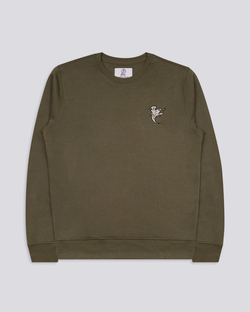 Ghoulish Ghost Embroidered Blended Organic Sweatshirt