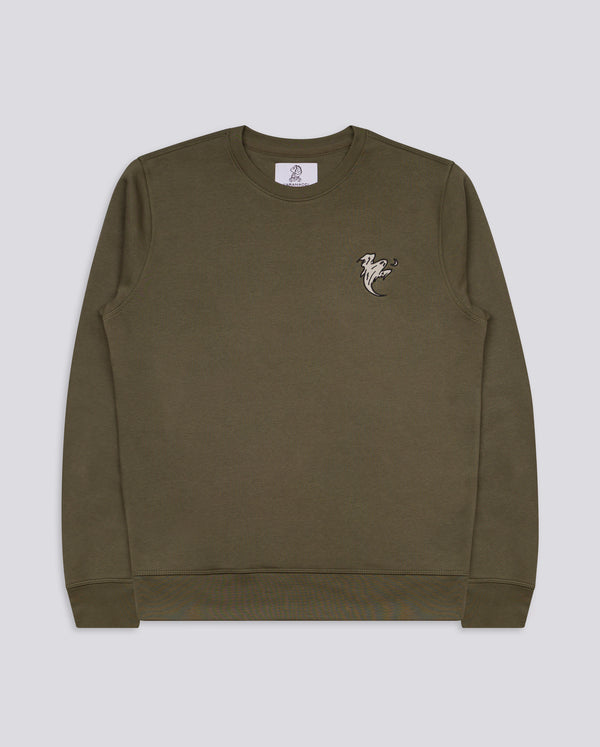 Ghoulish Ghost Embroidered Blended Organic Sweatshirt