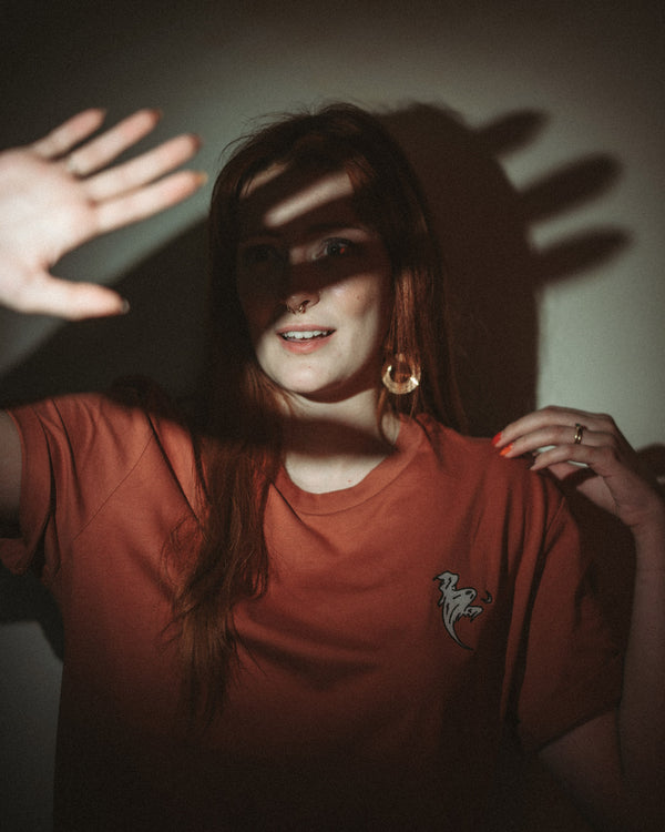 Ghoulish Ghost Embroidered Classic Organic T-Shirt