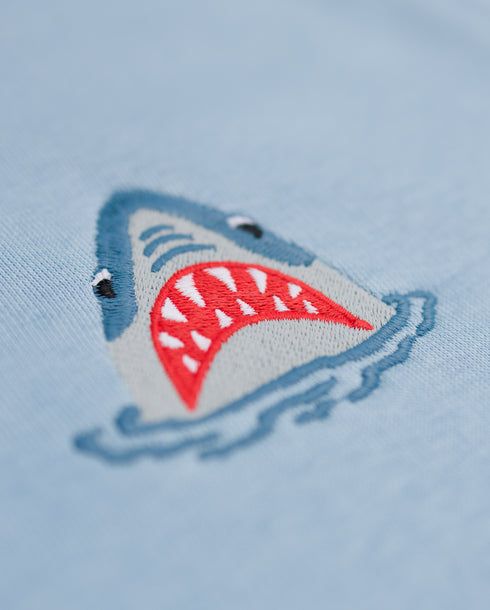 Shark Embroidered Blended Organic Sweatshirt