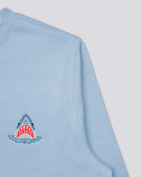 Shark Embroidered Blended Organic Sweatshirt