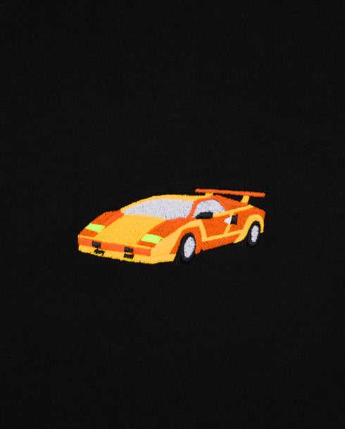 Sports Car Embroidered Classic Organic T-Shirt