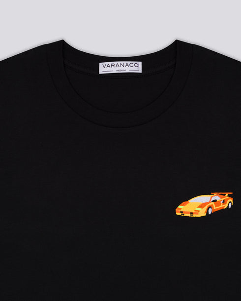 Sports Car Embroidered Classic Organic T-Shirt