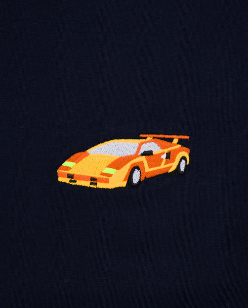 Sports Car Embroidered Classic Organic T-Shirt