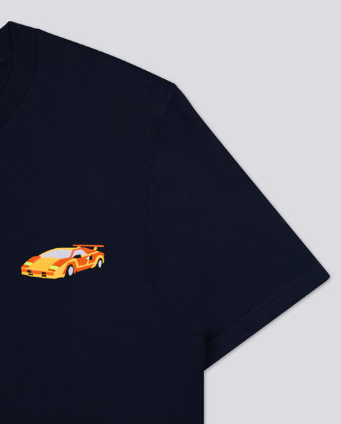 Sports Car Embroidered Classic Organic T-Shirt