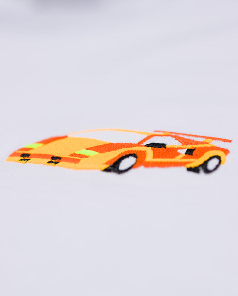 Sports Car Embroidered Classic Organic T-Shirt