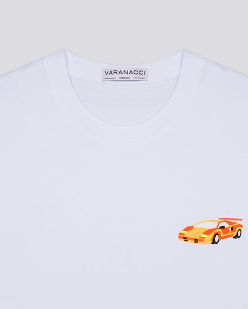 Sports Car Embroidered Classic Organic T-Shirt