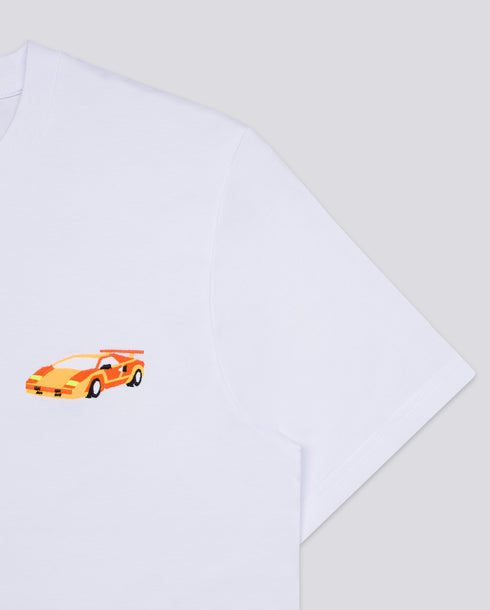 Sports Car Embroidered Classic Organic T-Shirt