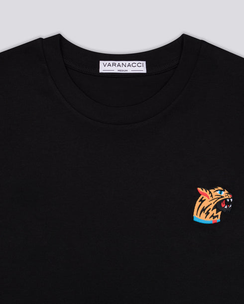 Tiger Head Embroidered Classic Organic T-Shirt