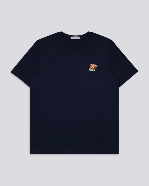 Tiger Head Embroidered Classic Organic T-Shirt
